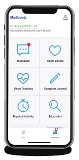 MyCareLink Heart app dashboard